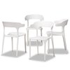 Baxton Studio Gould Modern Transtional White Plastic Dining Chair Set (4PC) 193-4PC-12025-ZORO